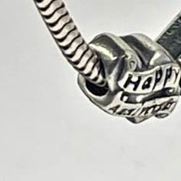 Silver charm ~ "Happy Anniversary" ~ sterling silver - Picture 9 of 11